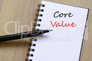 Core value write on notebook