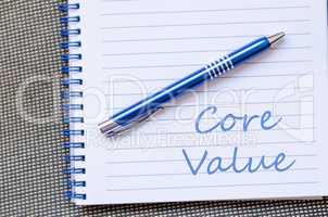 Core value write on notebook