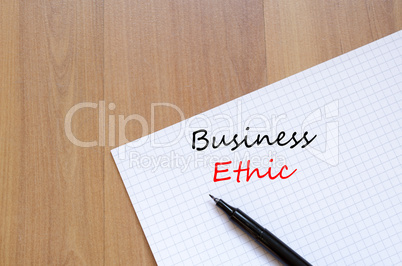 Business ethic write on notebook