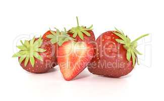 3d red ripe strawberries