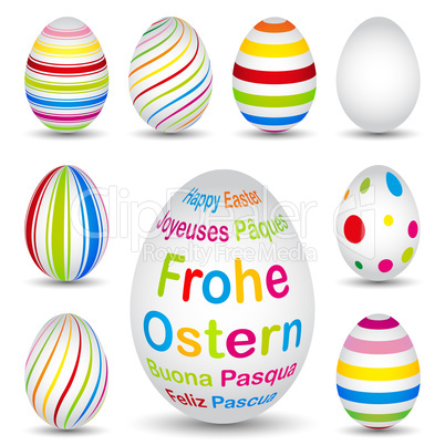 9 colourful easter eggs