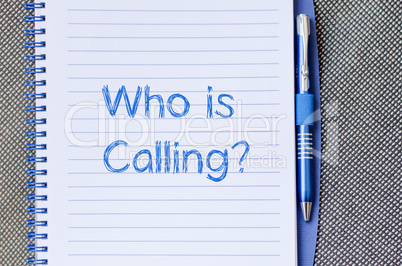 Who is calling write on notebook