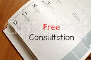 Free consultation write on notebook