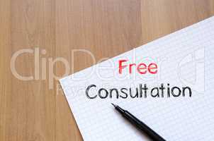 Free consultation write on notebook