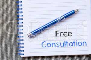 Free consultation write on notebook