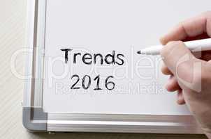 Trends 2016 written on whiteboard