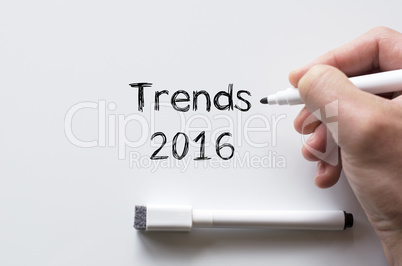 Trends 2016 written on whiteboard