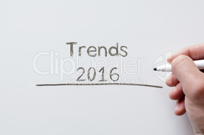 Trends 2016 written on whiteboard