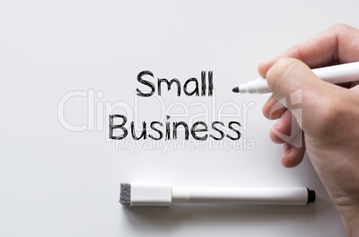 Small business written on whiteboard