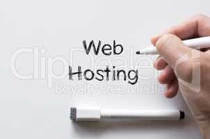 Web hosting written on whiteboard