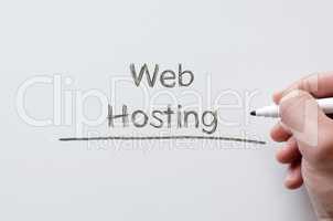 Web hosting written on whiteboard
