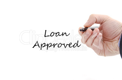 Loan approved text concept