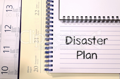 Disaster plan text concept