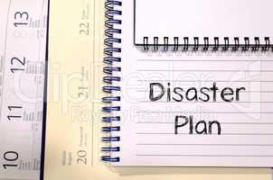 Disaster plan text concept