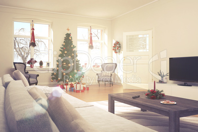 apartment - living room - christmas - retro look
