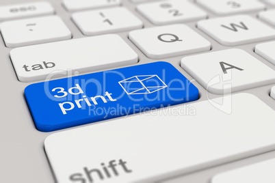 keyboard - 3d print - blue