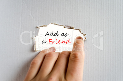 Add as a friend text concept