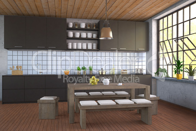 Modern Black Kitchen