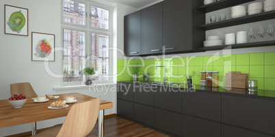 modern kitchen - black