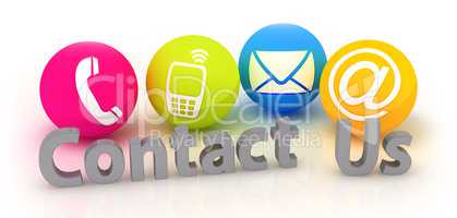 Contact Us - Four colorful contacting  symbols