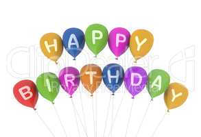 Happy birthday multi coloured balloons