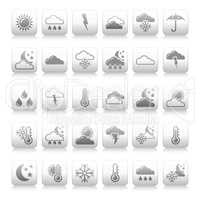 Set of weather icons - grey