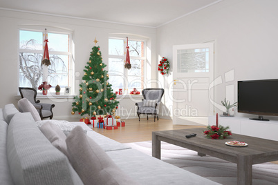 apartment - living room - christmas