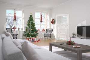 apartment - living room - christmas