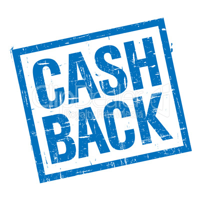 Cash back stamp in blue