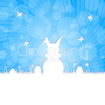 easter silhouette - blue