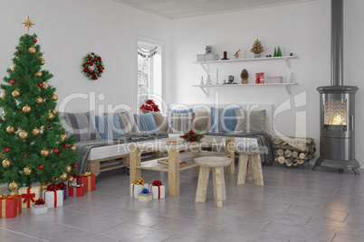 3d - livingroom - christmas