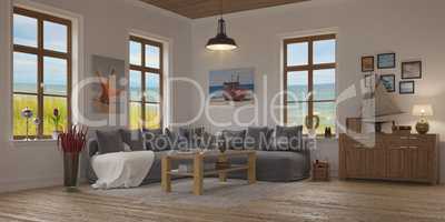 apartment - living room - baltic sea