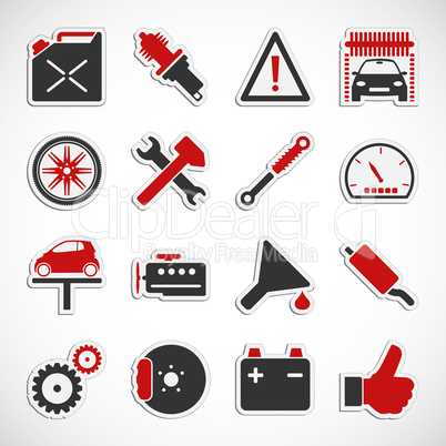Car Service Icons - Red
