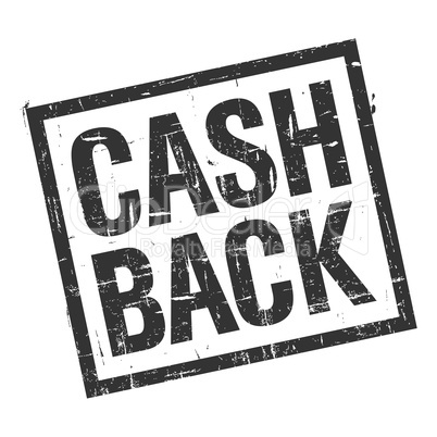 Cash back stamp in black