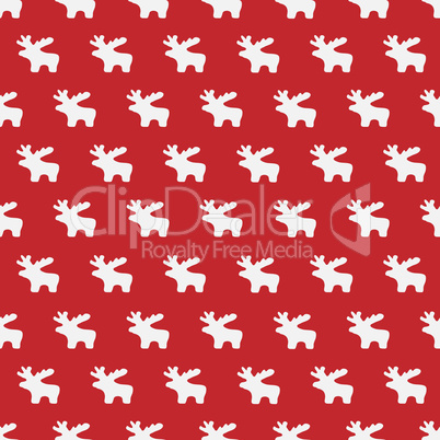 Christmas seamless pattern with white reindeer