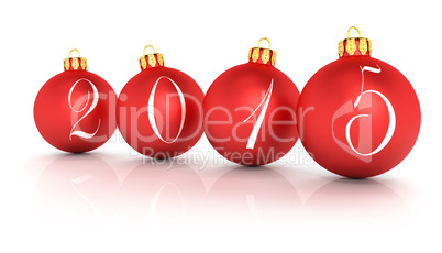 Four Red Christmas Balls