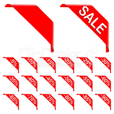 Red Ribbon Discount Labels