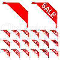 Red Ribbon Discount Labels