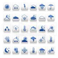 Set of weather icons - blue