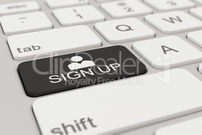 keyboard - sign up - black