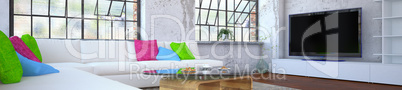 luxurios apartment - living room - panorama
