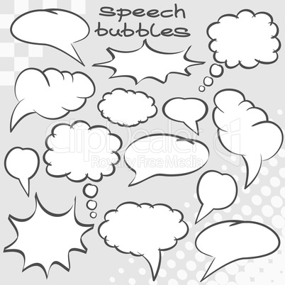Set of comic speech bubbles