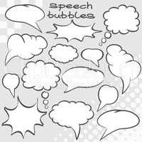 Set of comic speech bubbles