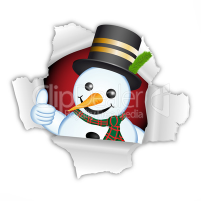 Thumb up snowman