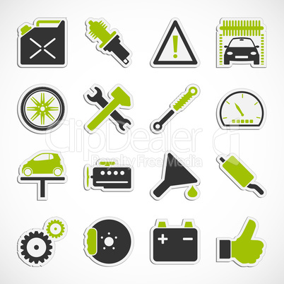 Car Service Icons - Green