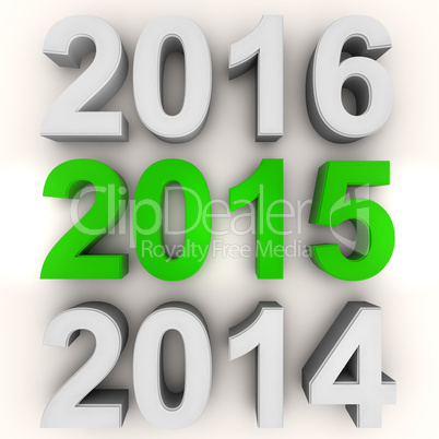Render of the new year 2015 in green