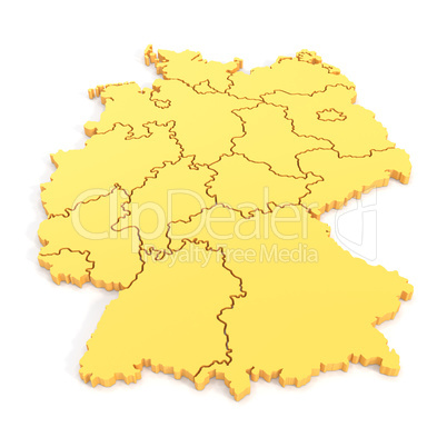 3D map of germany in gold