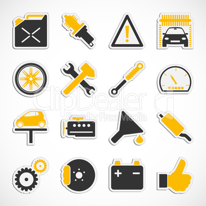 Car Service Icons - Yellow