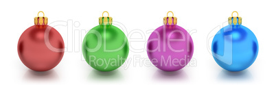 Four Colorful Christmas Balls