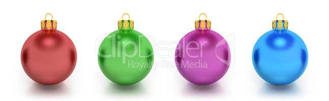 Four Colorful Christmas Balls